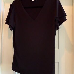 Calvin Klein Black V-Neck Blouse